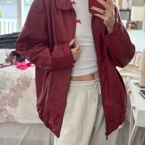 Vintage Red Genuine Leather Jacket